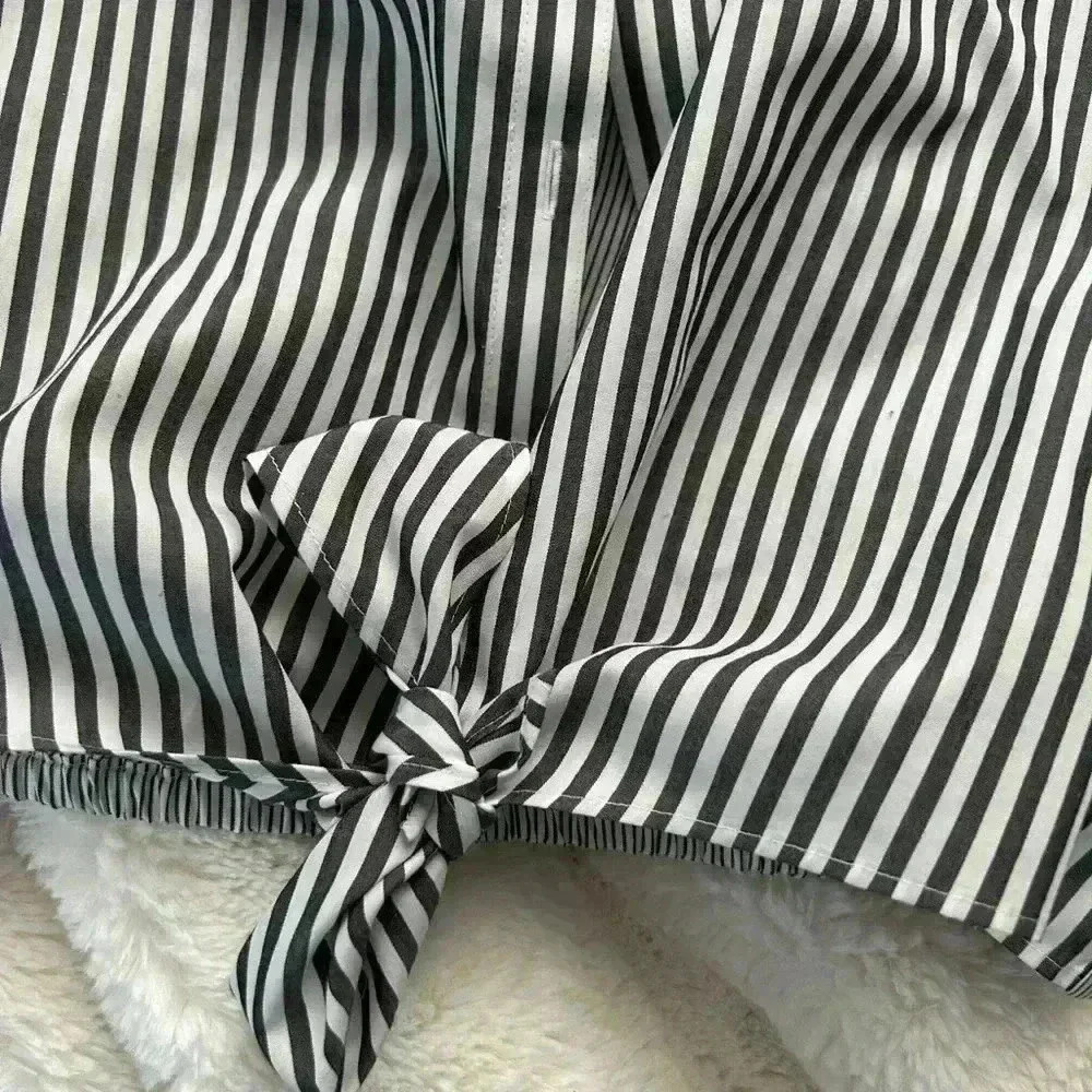 Chico’s Striped‎ Tie Front Button Up Blouse - Picture 2 of 5